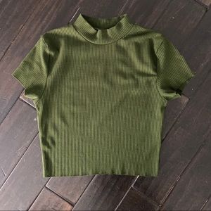 reformation cropped ribbed shirt